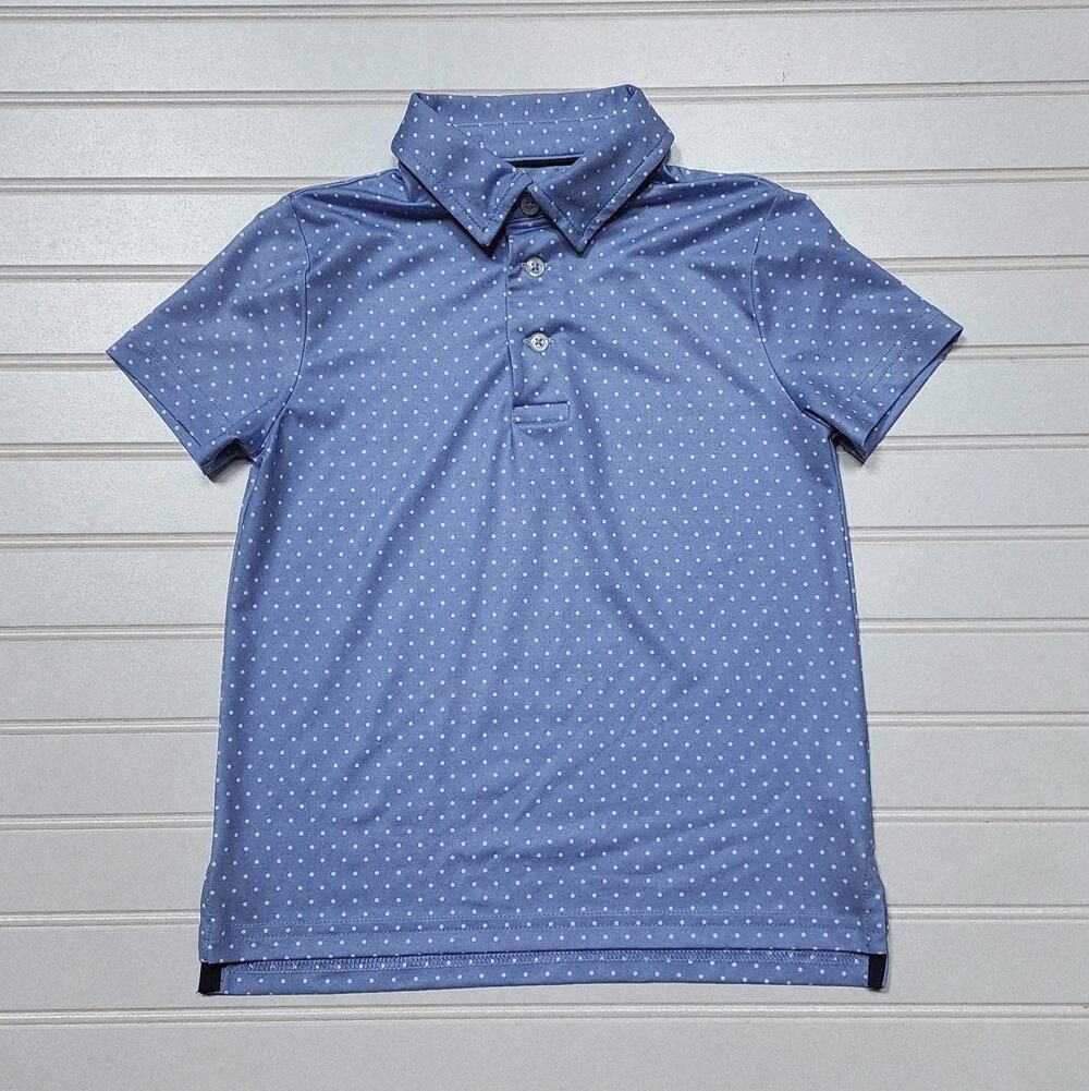 Polo Ralph Lauren Performance Boys Polka Dot Polo Shirt Blue Size 5